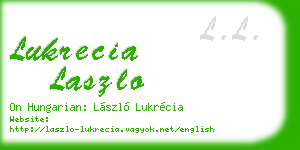 lukrecia laszlo business card
